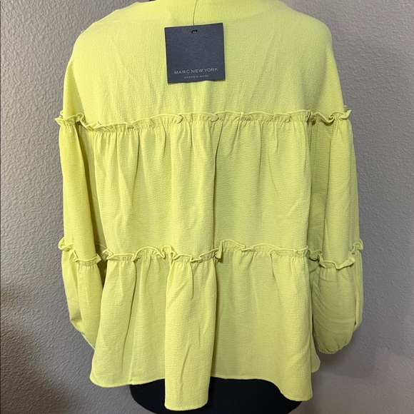 Yellow Ruffle Women's Top - Picture 2 of 3
